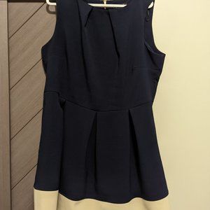 It has pockets! Navy Dress with White Stripe